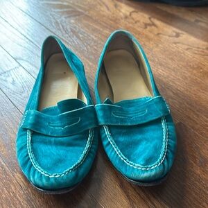Cole Haan Turquoise Suede Moccasin